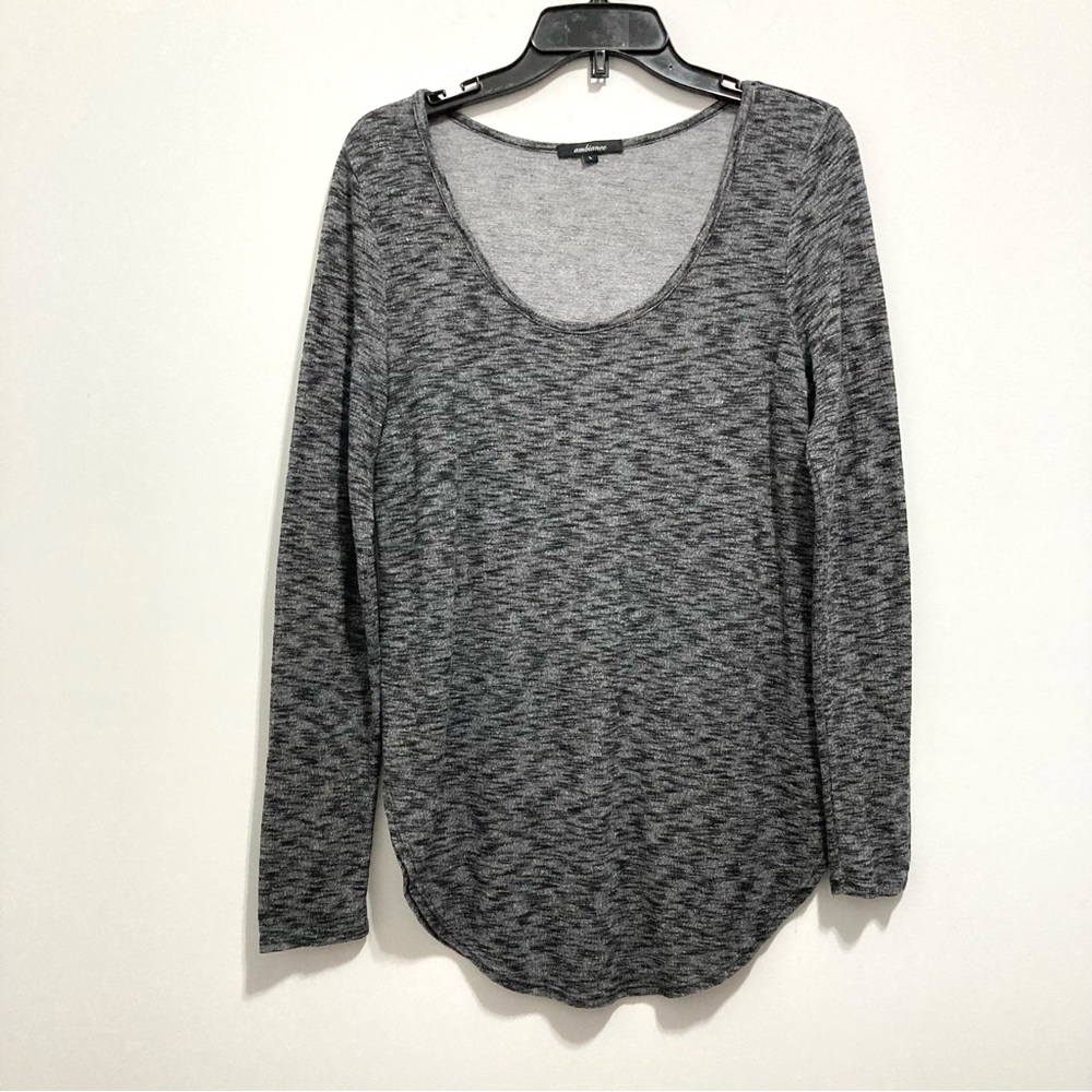 Ambiance Women’s Long Sleeve Gray Silver Blouse